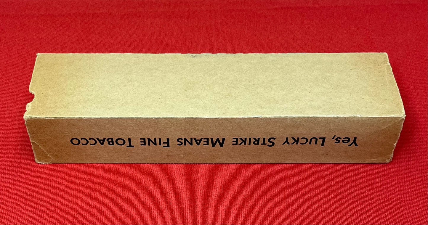 AUTHENTIC WWll ERA LUCKY STRIKE CIGARETTE CARTON & TIN W/ REPRODUCTION PACK