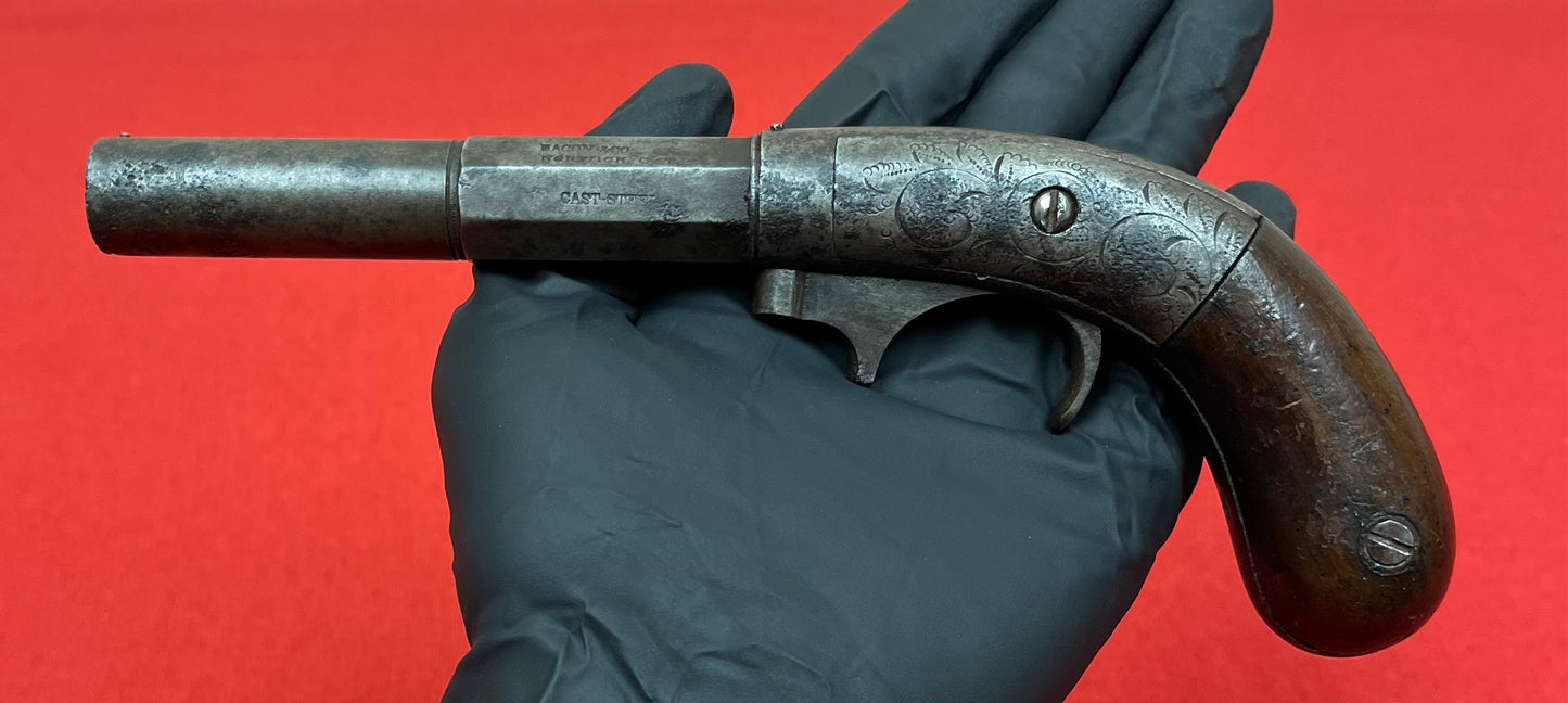 Original U.S. Civil War Era Bacon & Co .34cal Underhammer Rifled Percussion Boot Pistol Circa 1855 Scarce 57 of 500