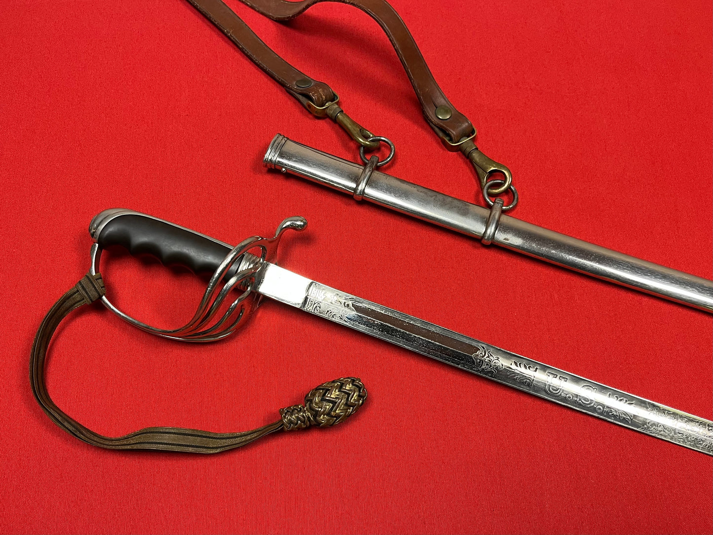 PRE-WW2 U.S. M1902 Officer’s Sword W/ Hanger & Belt ￼