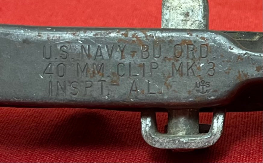 Original WWII U.S. 40mm Bofors Cannon “Anti-Aircraft” Gun Casing (Stripper Clip)
