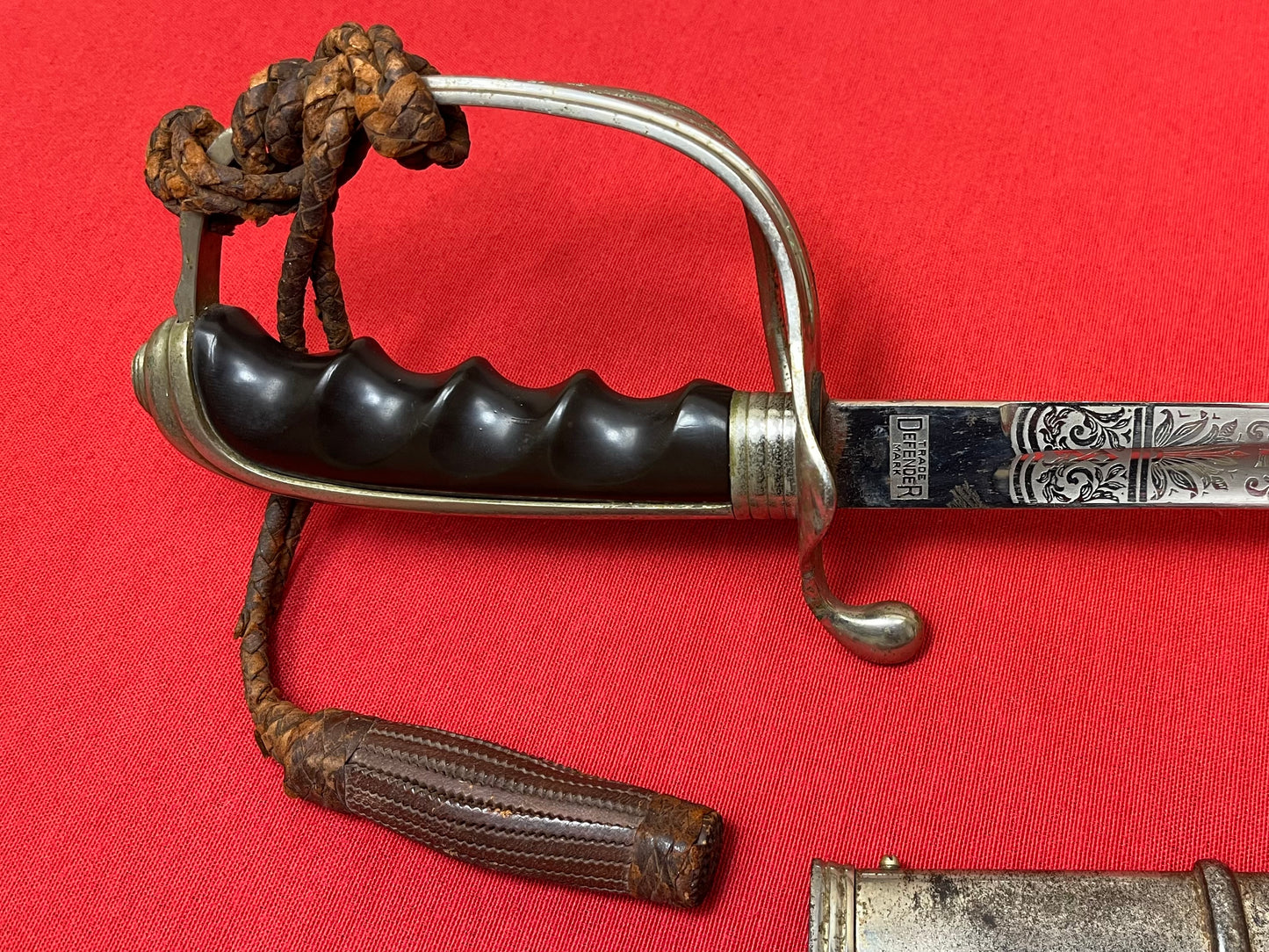 WW2 Era U.S. M1902 Officer’s Sword & Scabbard W/ Knot ENGRAVED