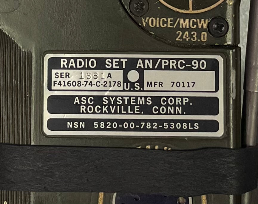 U.S. MILITARY AN/PRC-90 SURVIVAL "DOWNED PIlOTS” RADIO