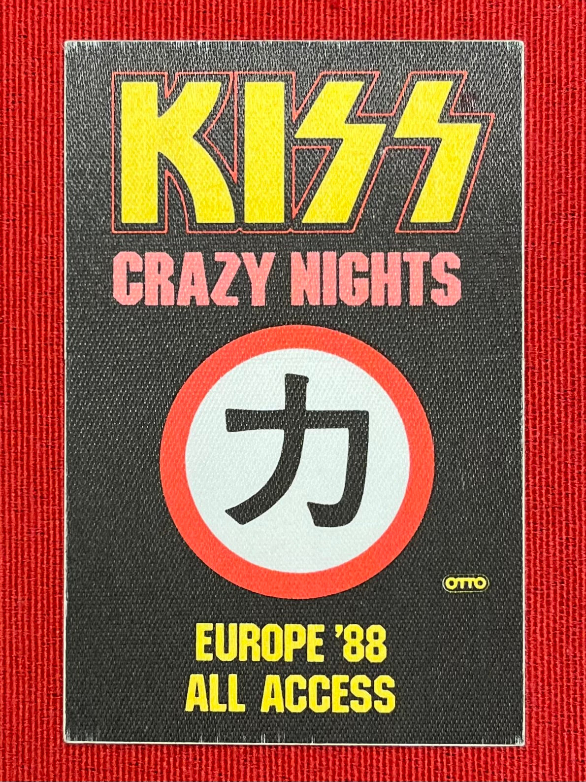 1988 KISS "Crazy Nights" Europe All-Access Backstage Pass OG
