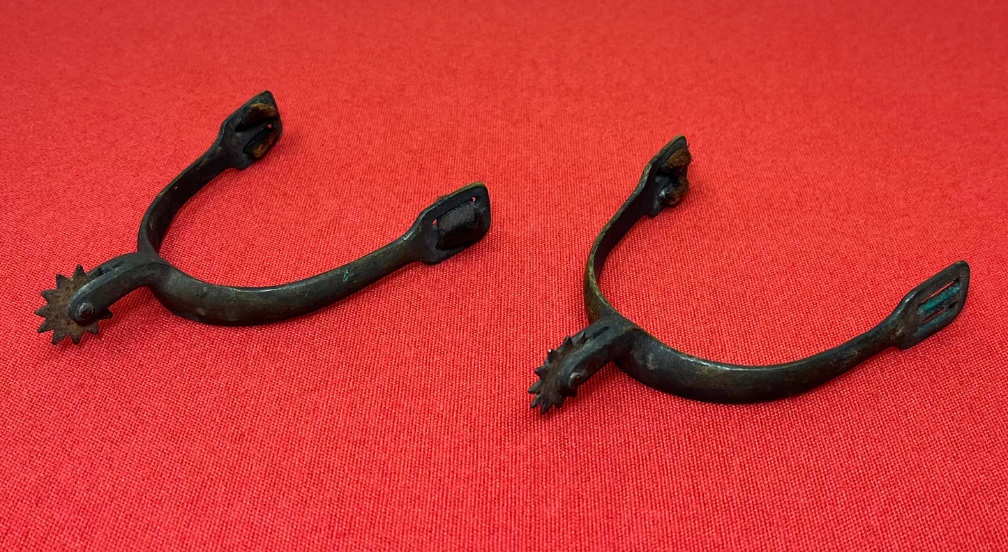 Original U.S. Civil War M1859 Cavalry Spurs W/ Leather Strap Pieces