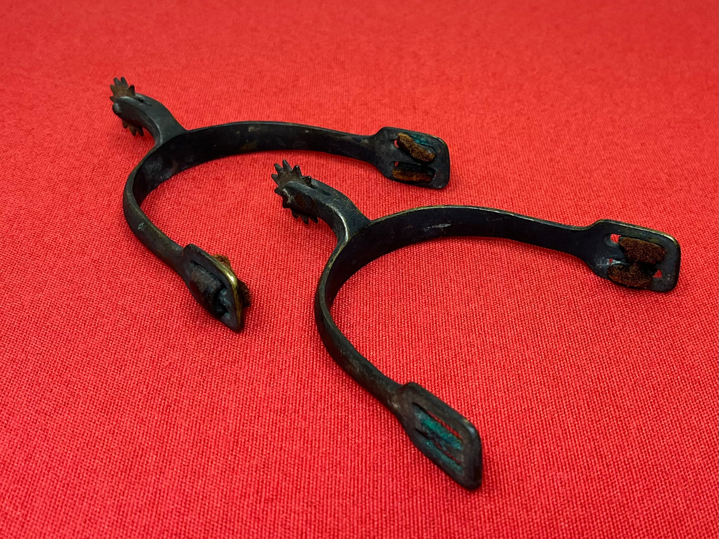 Original U.S. Civil War M1859 Cavalry Spurs W/ Leather Strap Pieces