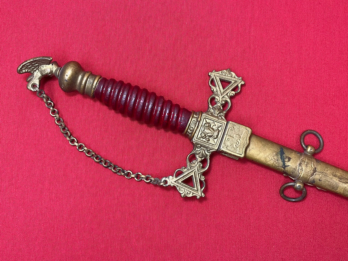 C.1872 Knights of the Golden Eagle Fraternal Masonic Sword - Engraved