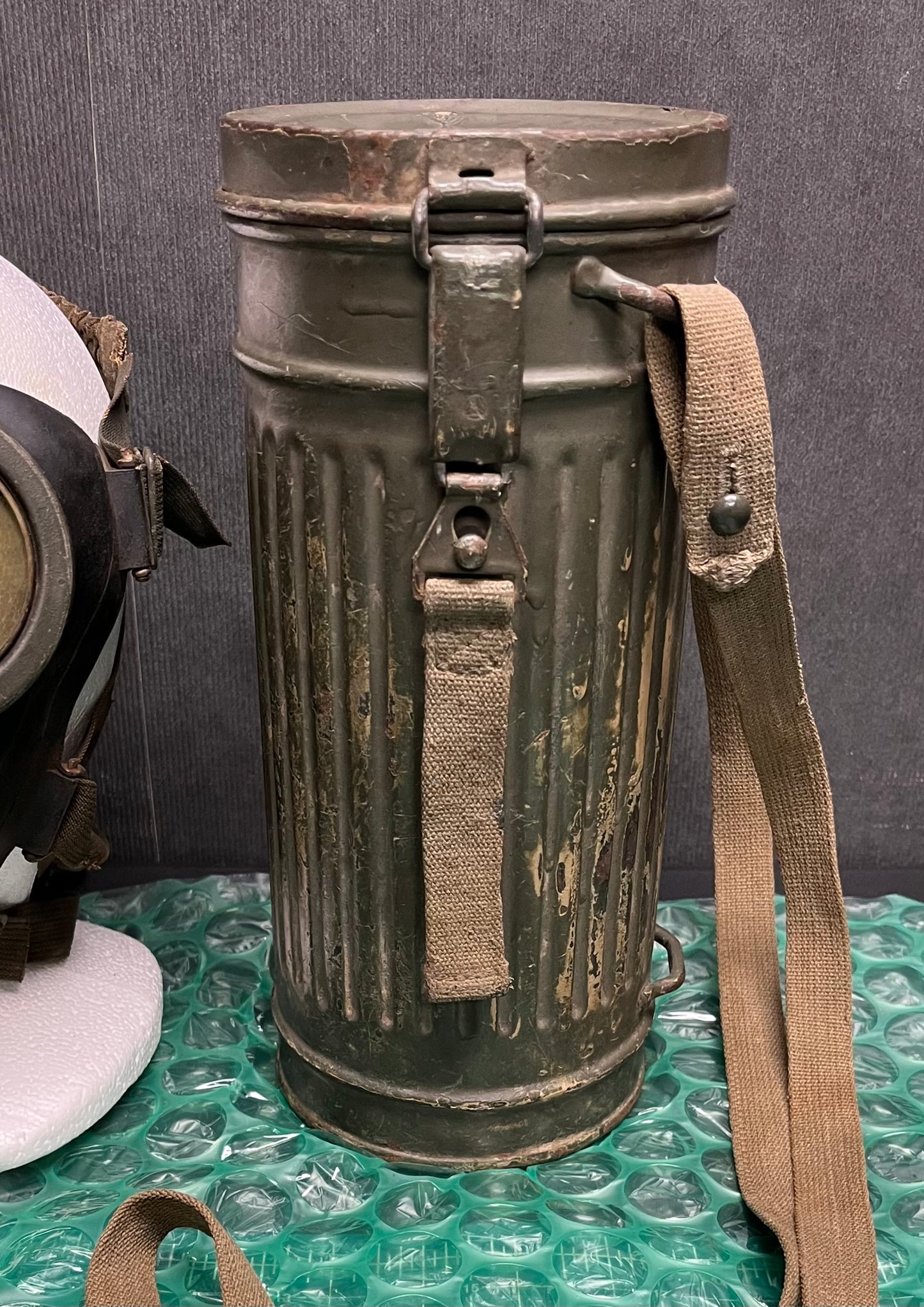 Original WWII German M38 Gas Mask w/ Filter & Canister
