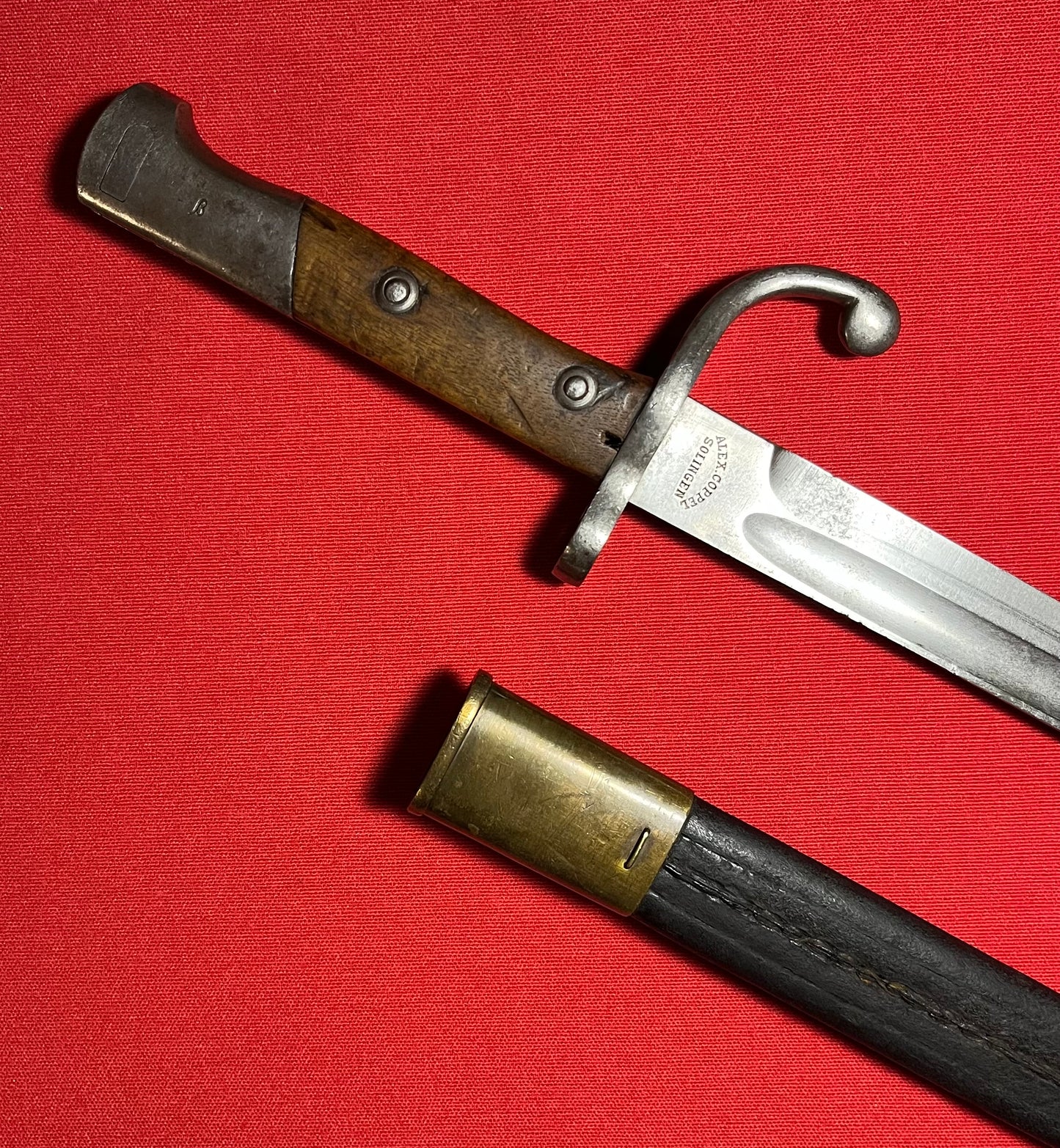 WW1 Era M1908 German Made Mauser Bayonet by Alex Coppel for Brazil