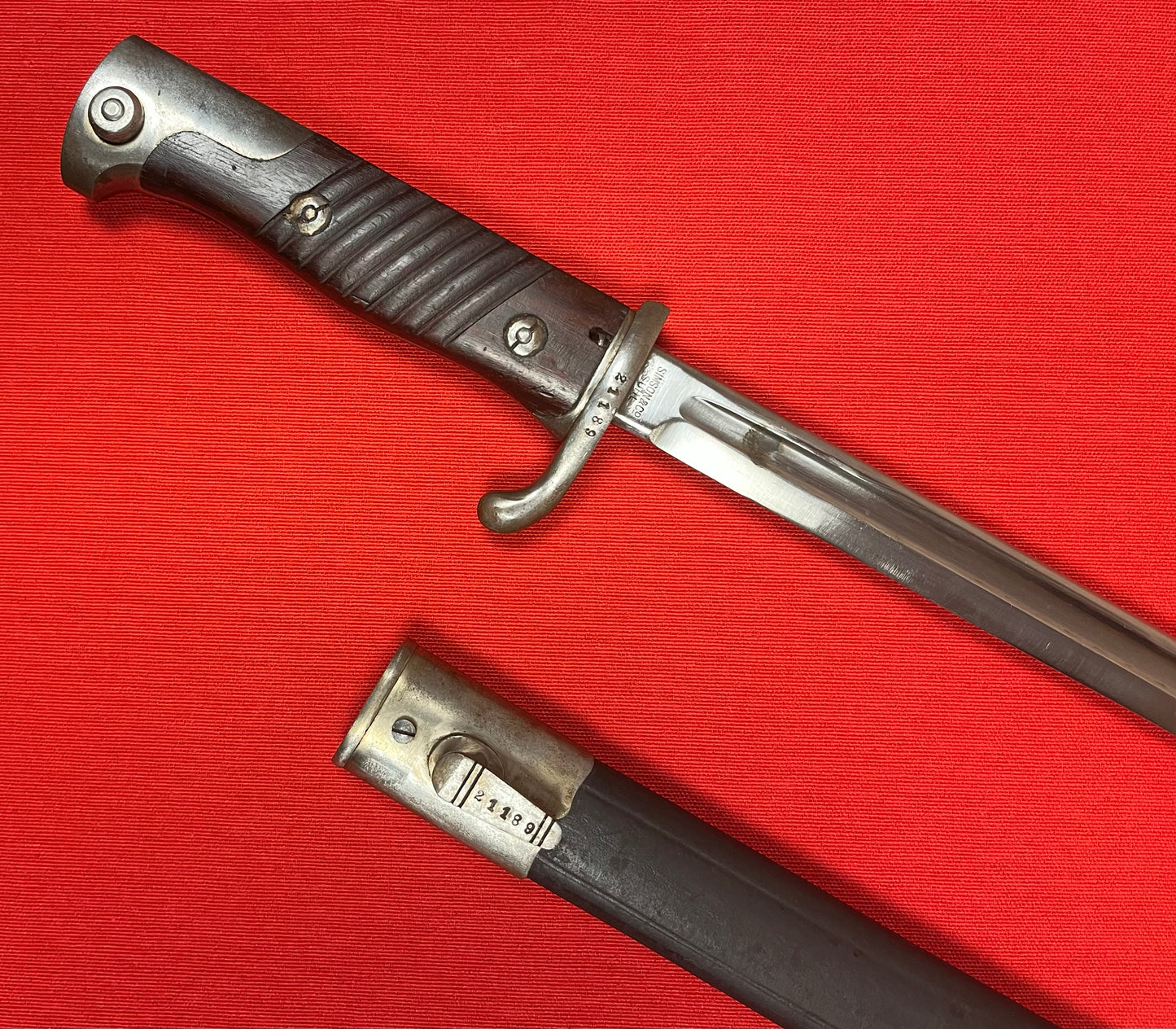 WW1 Era M1898 German "Quill Point" Bayonet W/ Matching Numbers by Simson & Co Suhl