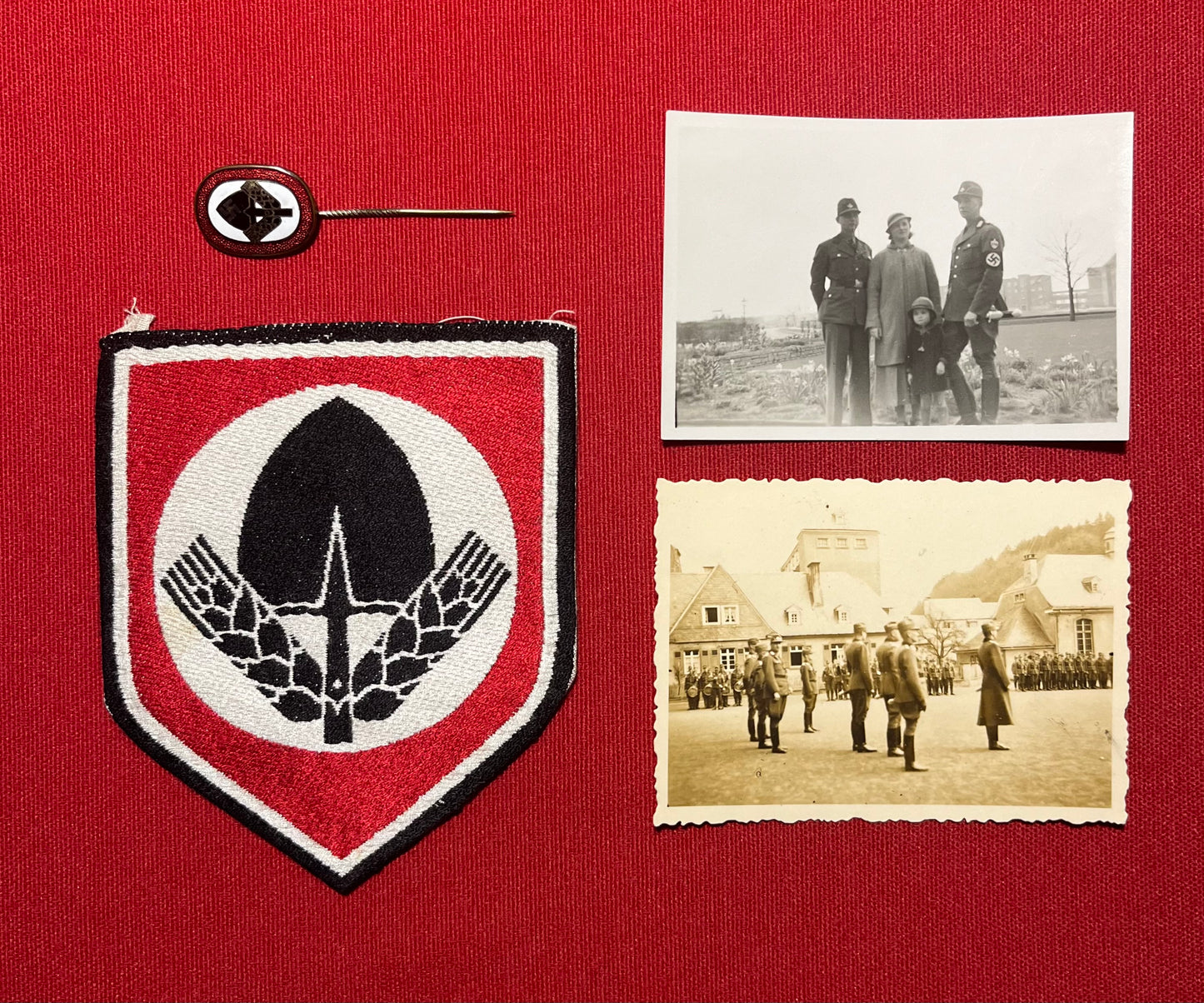 Authentic WW2 German RAD Membership Stick Pin / Photos & Patch Grouping