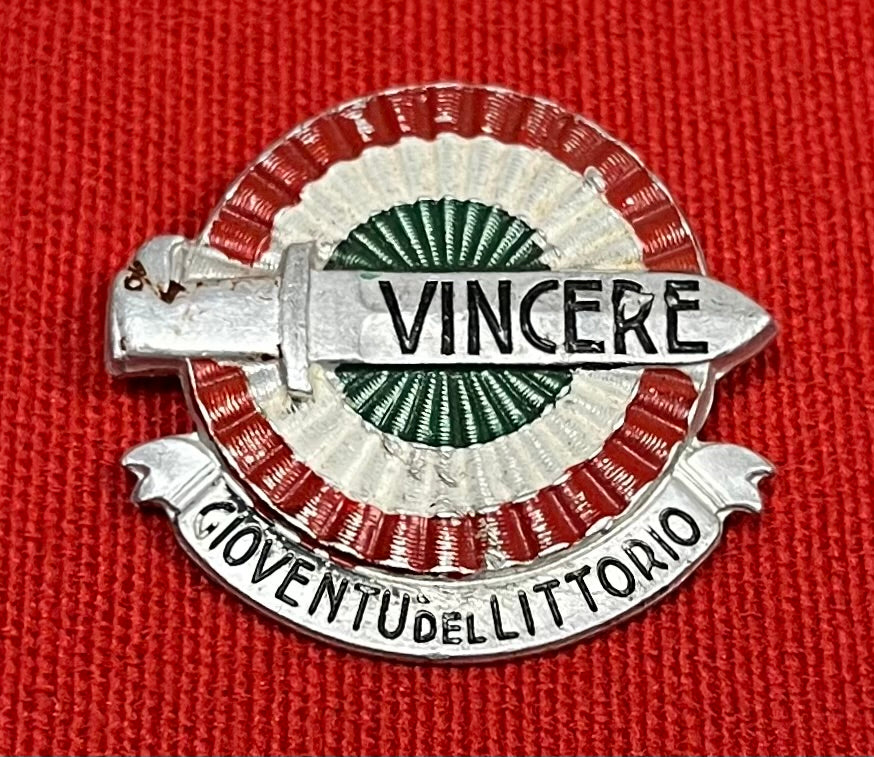 WWII Fascist Youth (GIL) Victory Tinnie & Membership Card + Photos (Scarce)