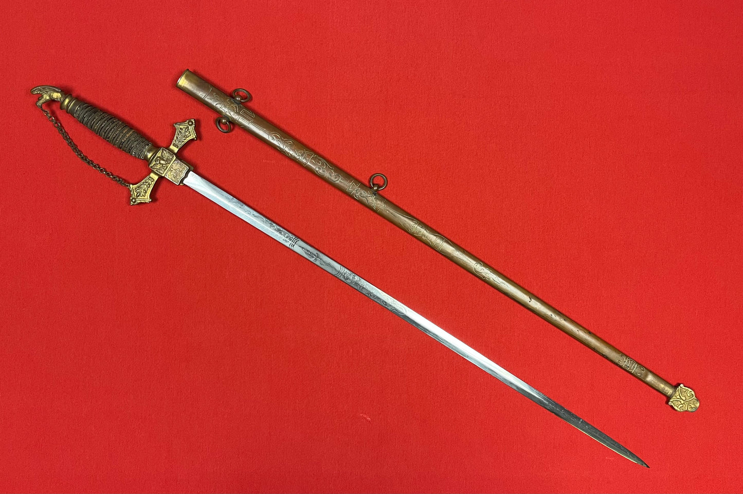 1872 Knights of the Golden Eagle Fraternal / Masonic Sword - Engraved