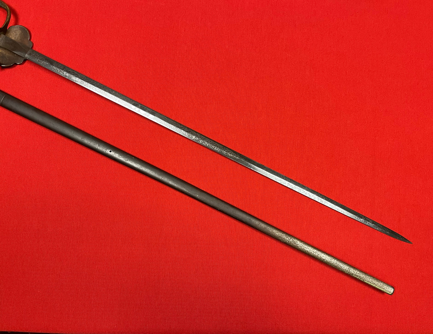 1800’s Sons of Veterans GAR Sword & Scabbard Etched Blade General Grant 1861-65