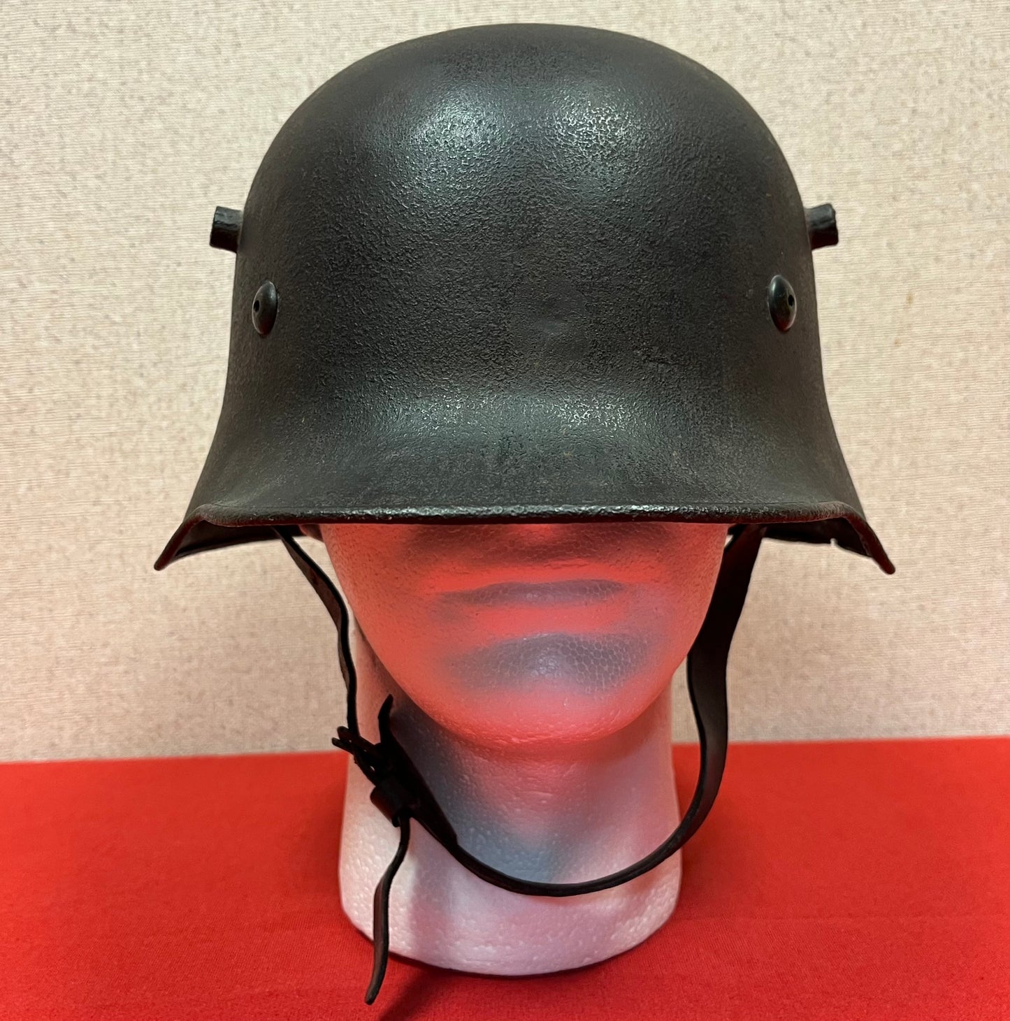WWI GERMAN M1916 HELMET W/ TRANSITIONAL LINER & CHINSTRAP - TWO WARS !!!