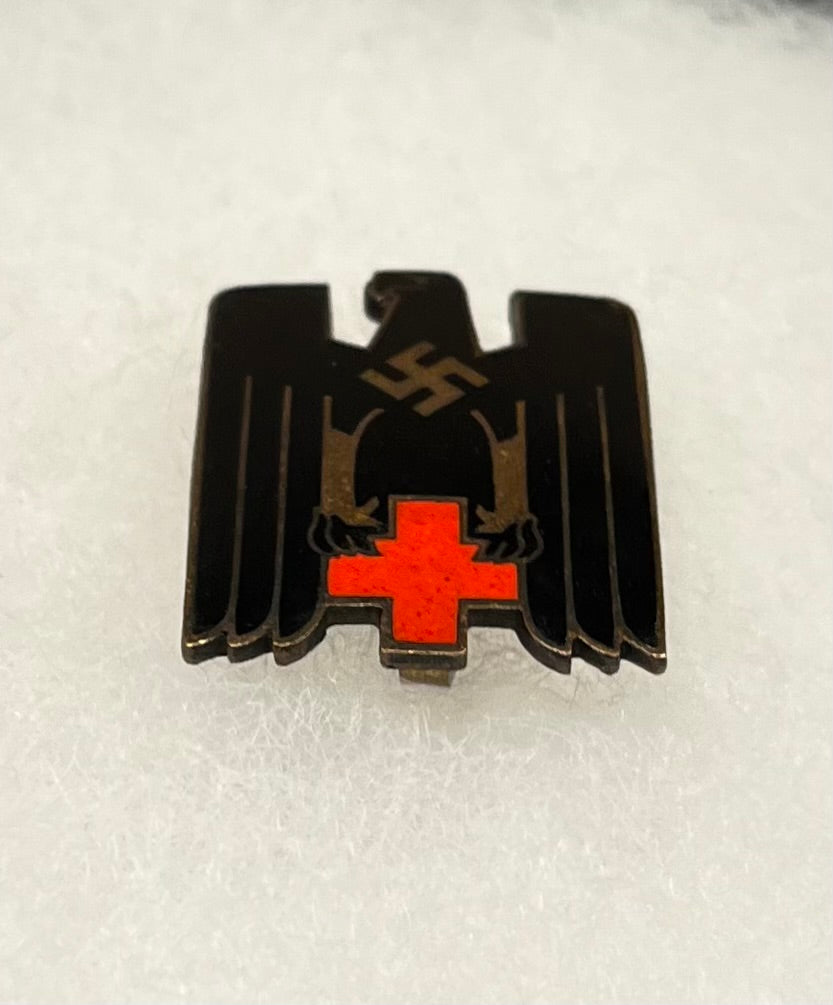 Original German WWII Red Cross DRK EM/NCO Visor Cap Insignia Badge