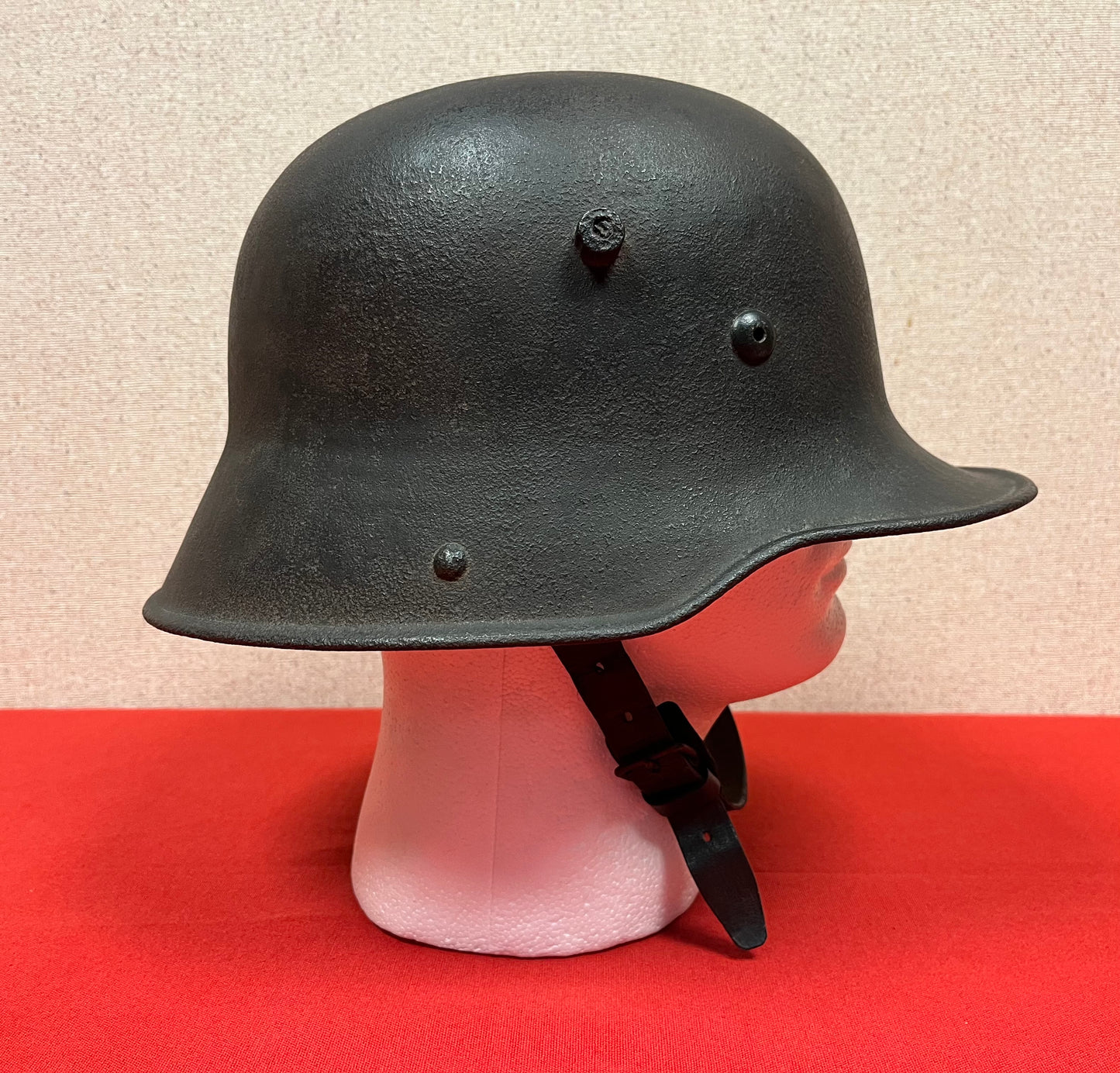 WWI GERMAN M1916 HELMET W/ TRANSITIONAL LINER & CHINSTRAP - TWO WARS !!!