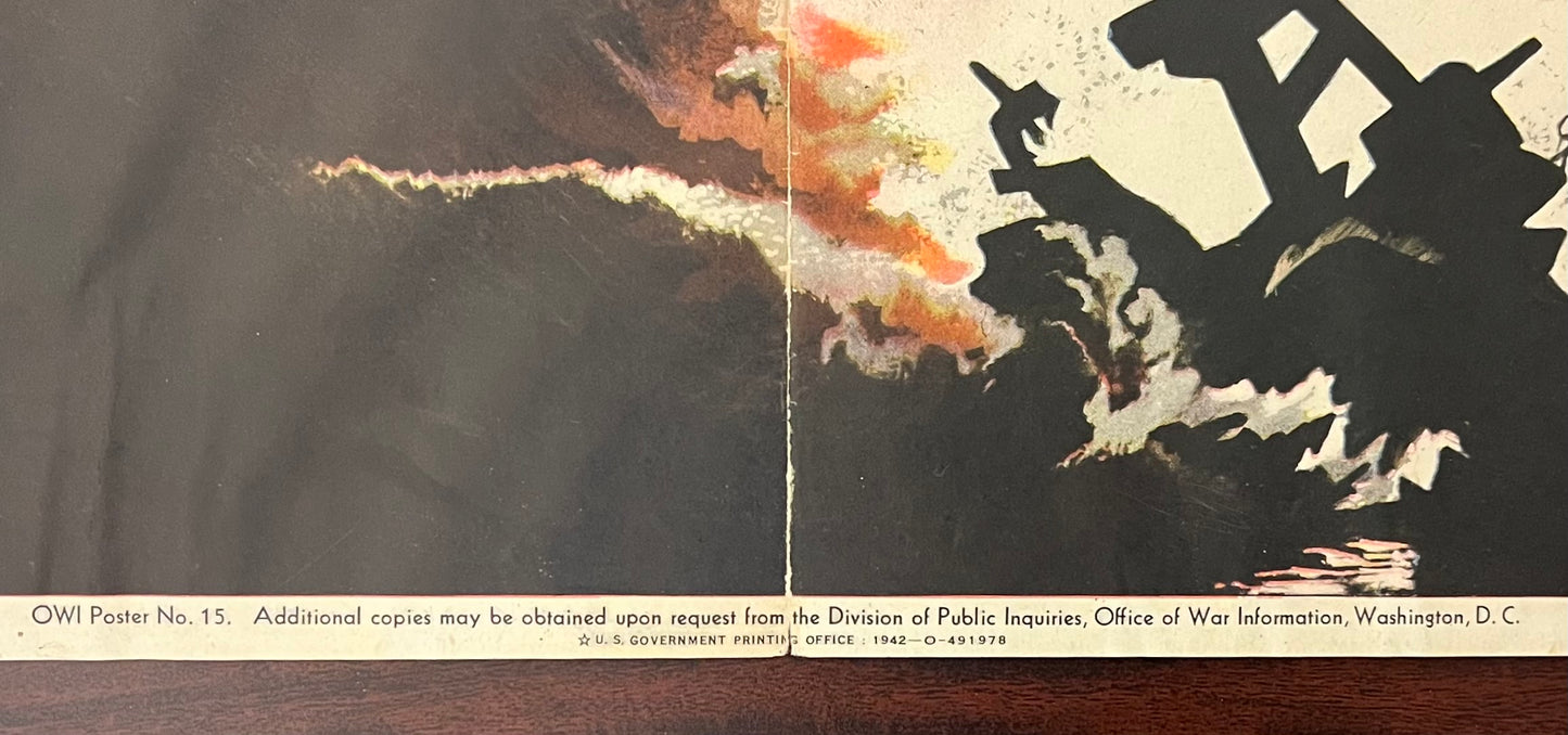 Original U.S. WWII 1942 Avenge December 7th (Pearl Harbor) OWI Propaganda Poster by Bernard Perlin - 22 x 28