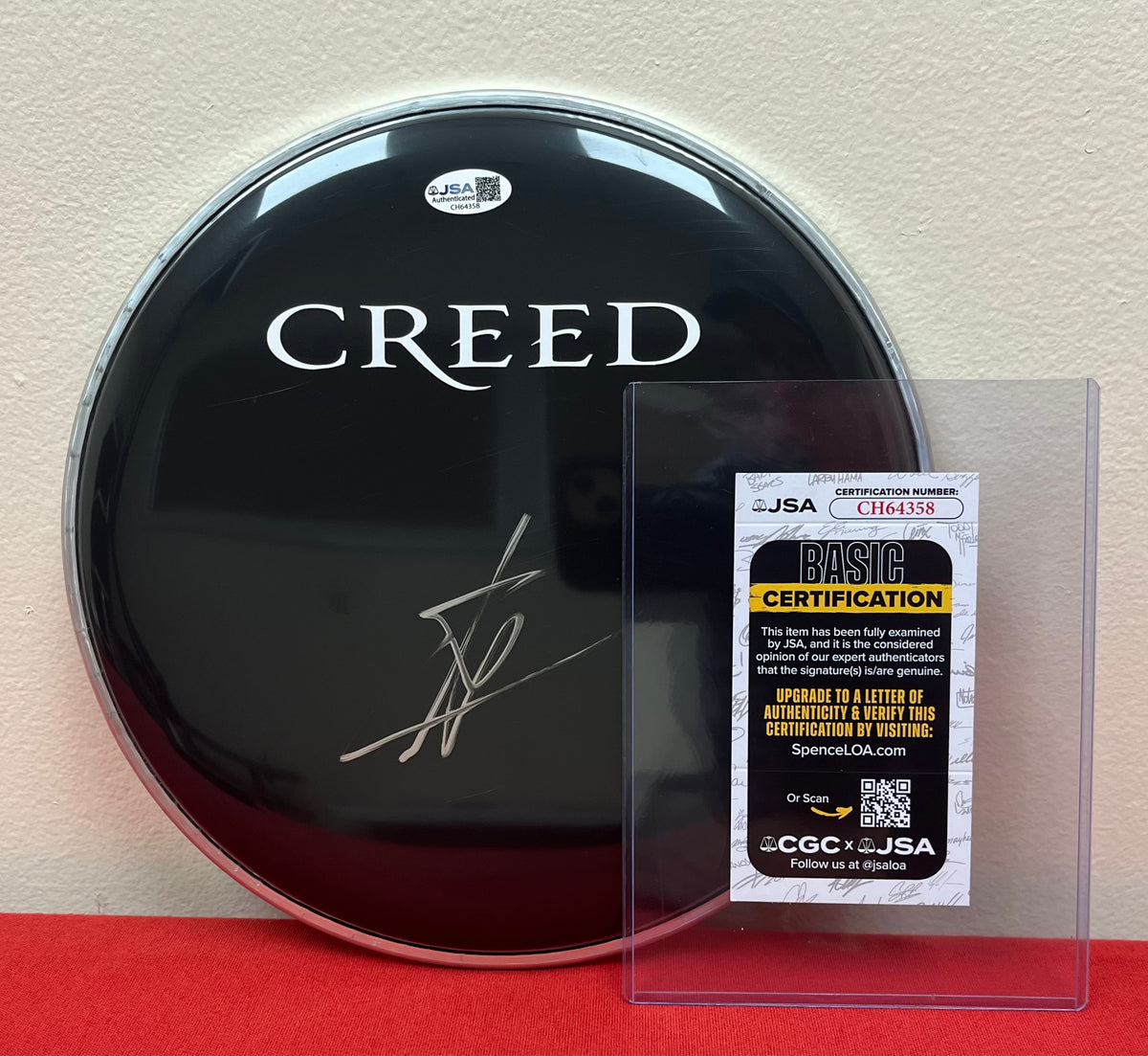 Creed - Scott Stapp (Signed) 10in Drumhead My Own Prison Autographed Lead Vocals JSA COA