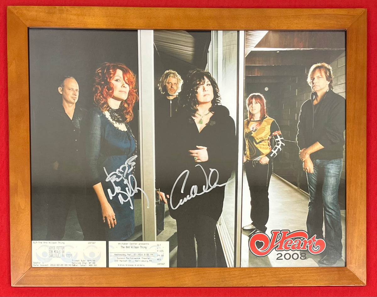 Heart - Ann & Nancy Wilson (Signed) 18x24 Poster Framed & Concert Ticket