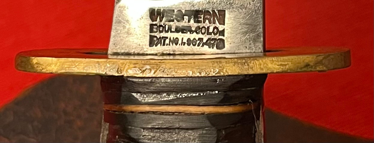 WW2 ERA WESTERN G -46 "SHARK" FIGHTING KNIFE BOULDER COLO. PAT.NO.1.367.470