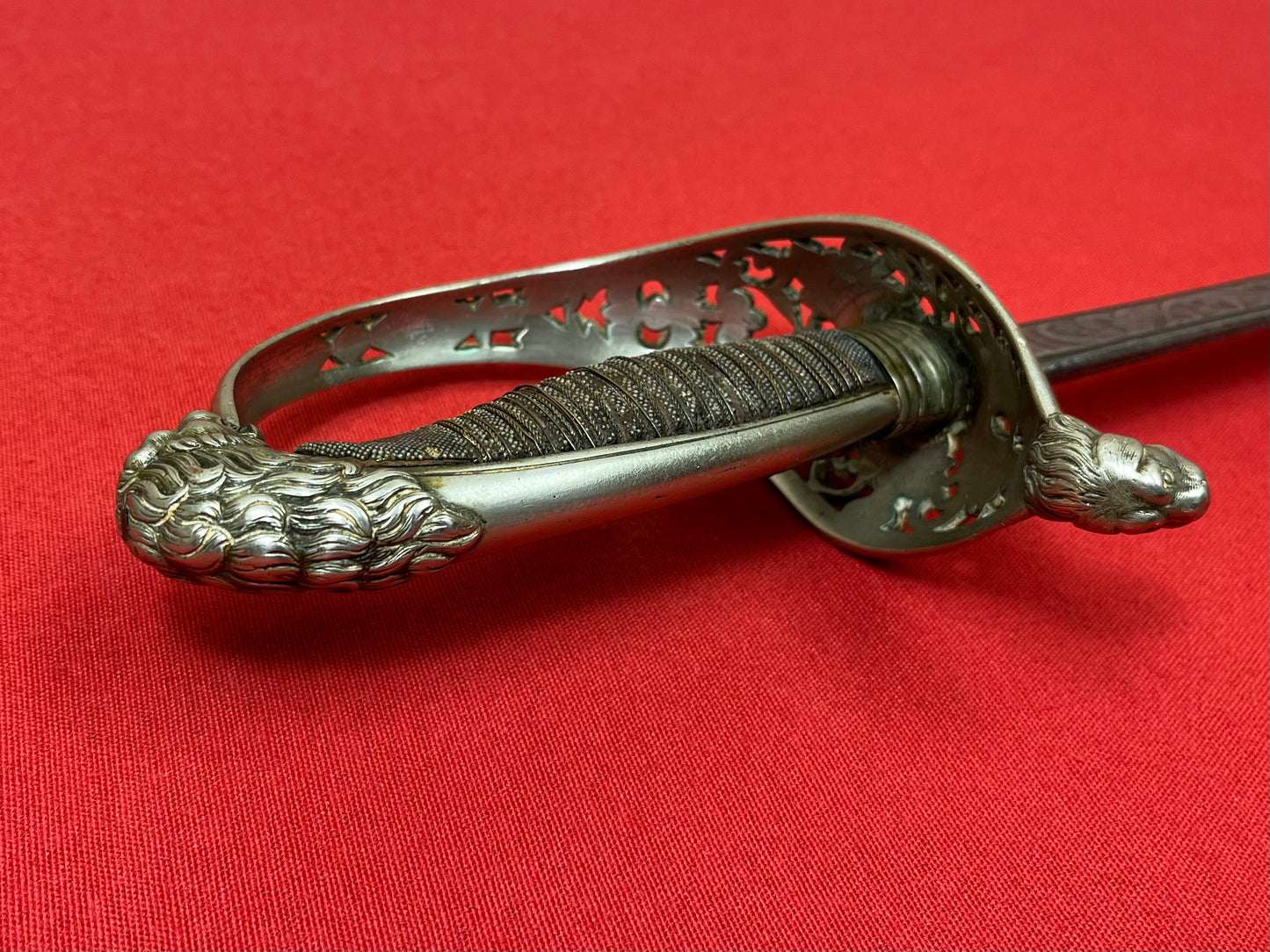 Pre-Spanish American War Spanish Officer’s (High Ranking) Silver Hilted Lions Head Sword Toledo Dated 1860