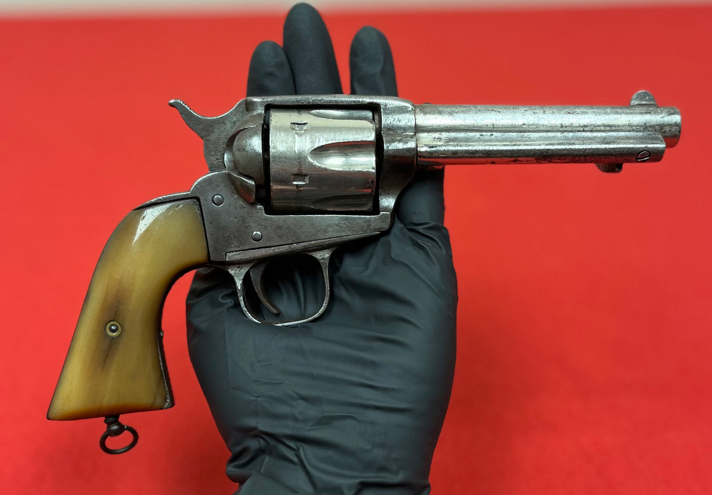 C. 1870-80 Colt Single Action Revolver Spanish Made W/ Bone Grips