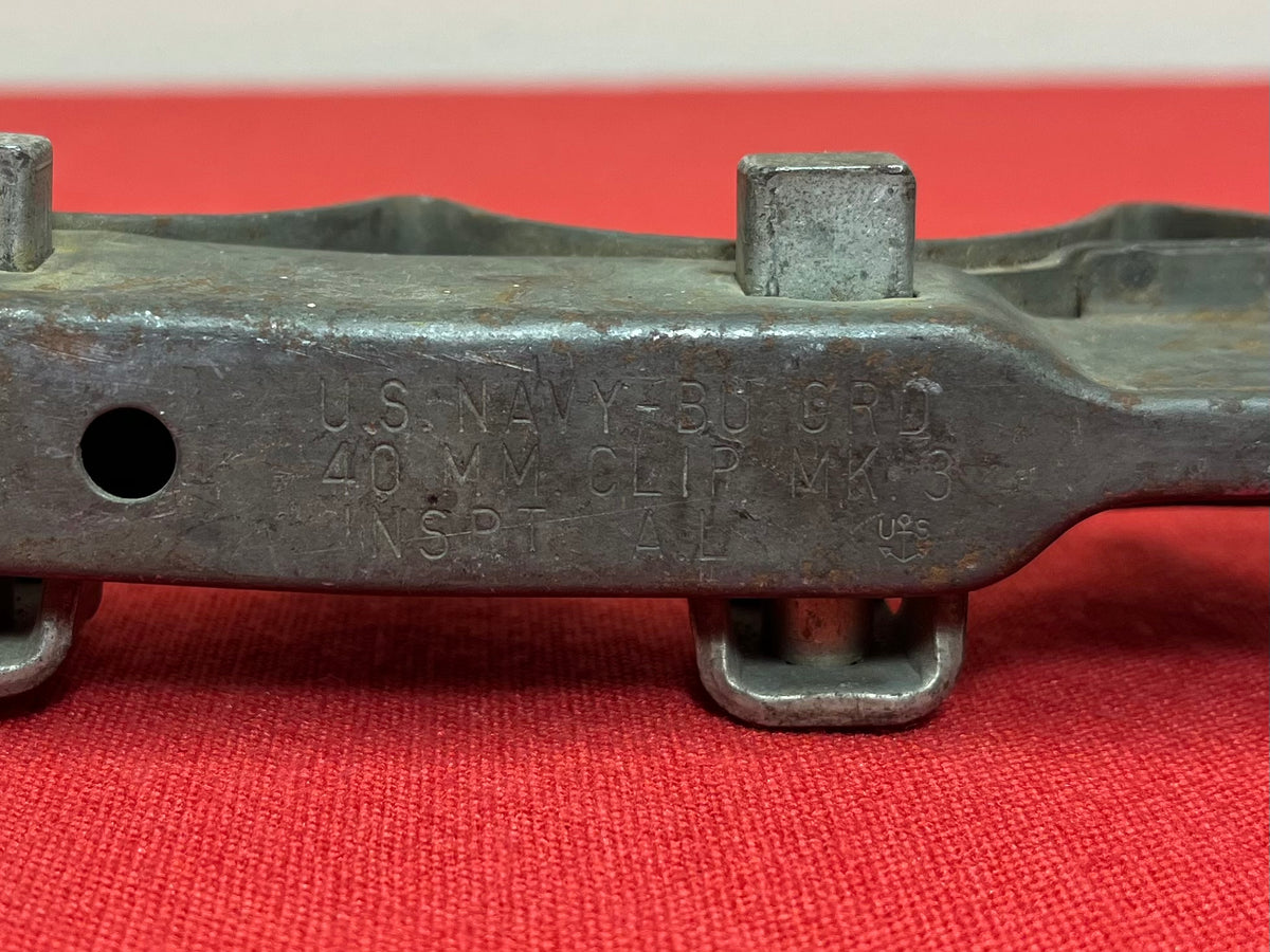 Original WWII U.S. 40mm Bofors Cannon “Anti-Aircraft” Gun Casing (Stripper Clip)