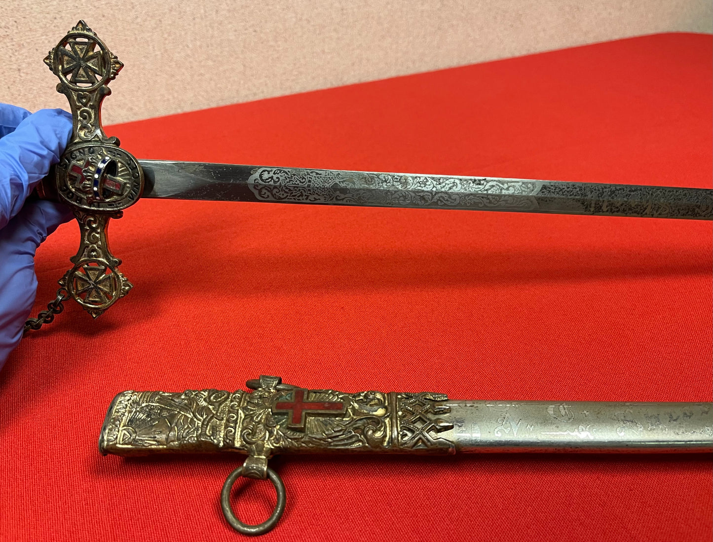 1890’s Knights Templar Fraternal Order Sword (Named & engraved) by Henderson-Ames Co.