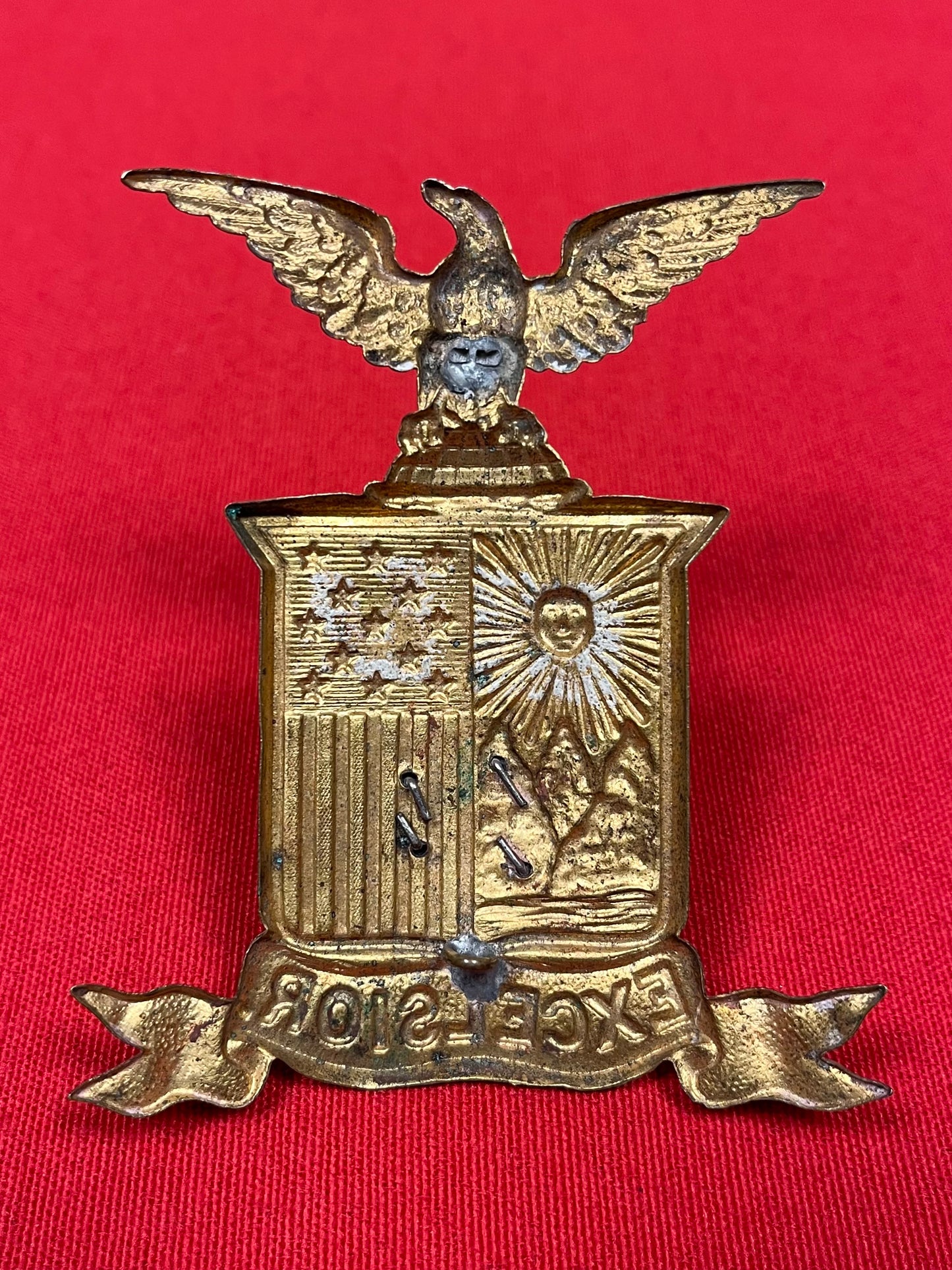 Indian Wars - 74th New York State Regimental Shako/Pith Helmet  Insignia Plate