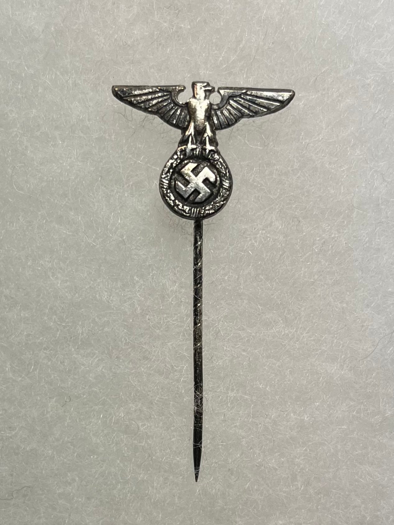 WW2 German NSDAP Political Eagle Stickpin Ges. Gesch