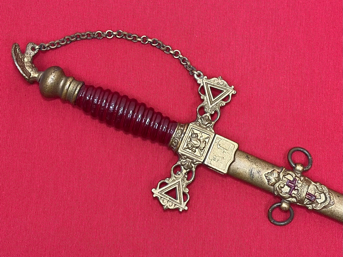 C.1872 Knights of the Golden Eagle Fraternal Masonic Sword - Engraved