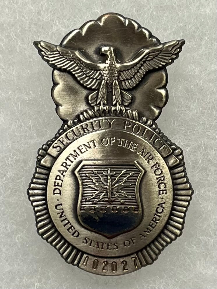 U.S. Air Force Security Police Badge # A02027