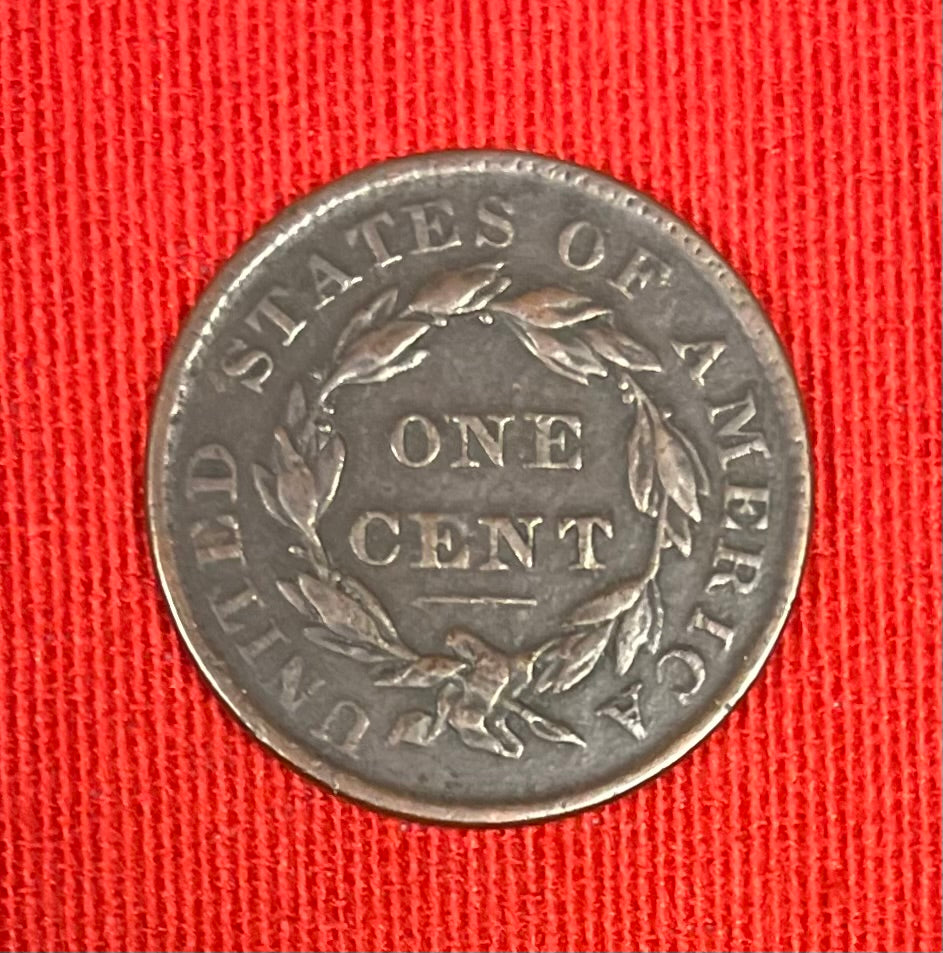 1837 Coronet Matron Head Large Cent Coin 1C Medium Letters VF-EF