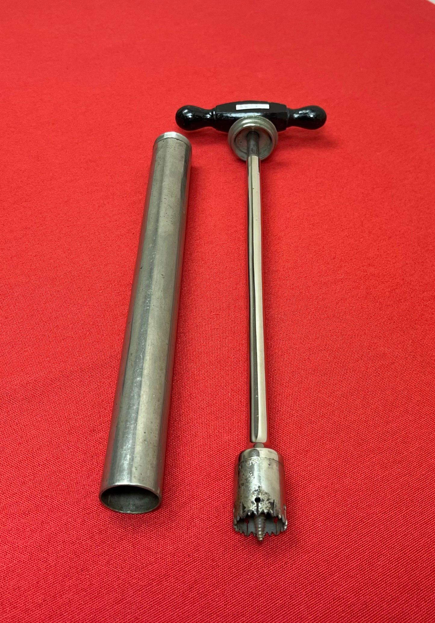 1800’s Obstetric Trephine Trepanning Drill W/ Wooden Handle-Antique Medical Equipment