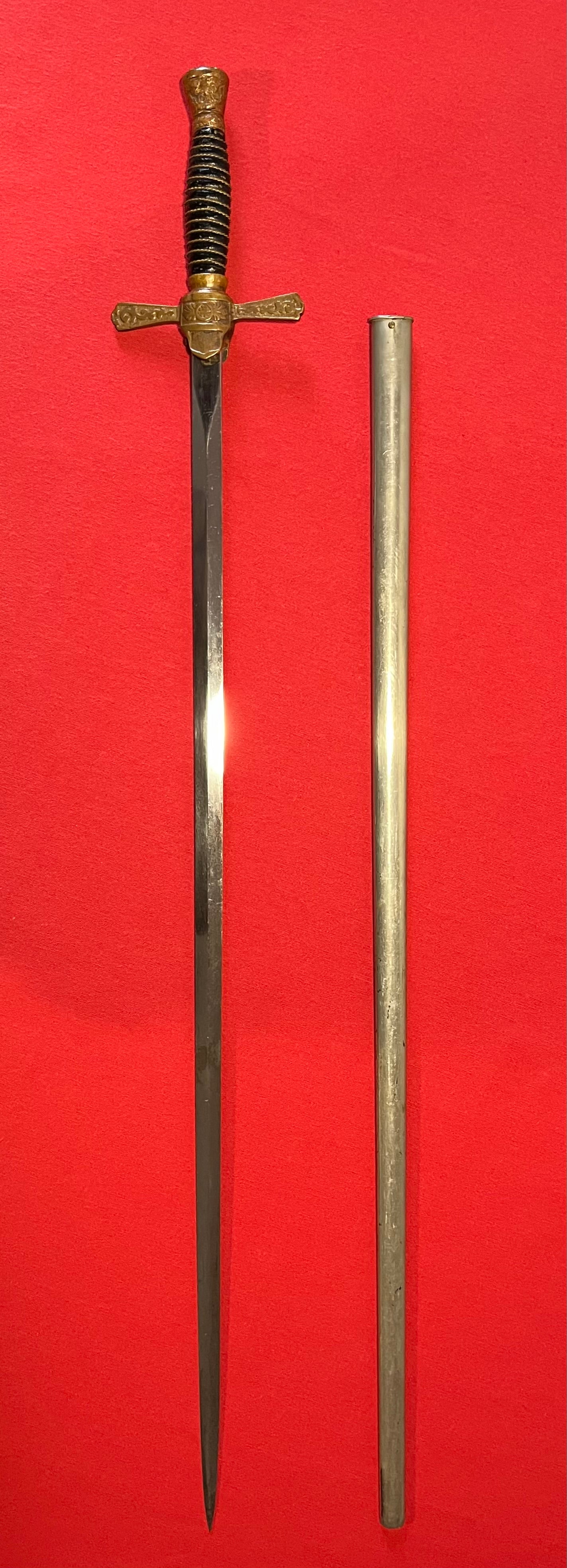U.S 1880's Cadet Sword & Scabbard (Indian War Era)