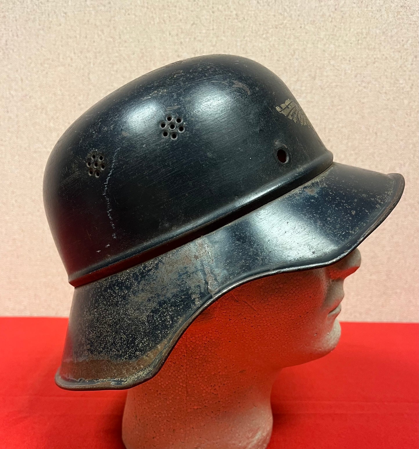 WW2 GERMAN M38 LUFTSCHUTZ "AIR RAID" GLADIATOR HELMET BATTLEFIELD PICKUP