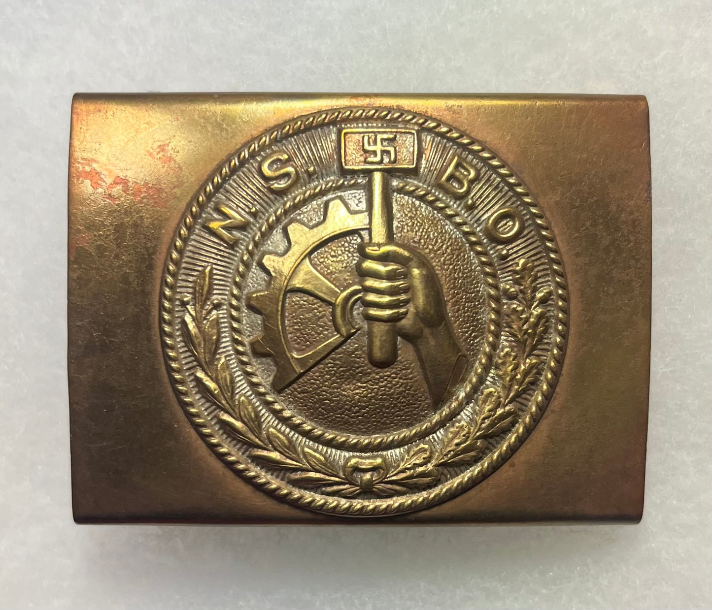 Original German Pre-WWII NSBO National Socialist Factory Cell Organization EM/NCO Belt Buckle
