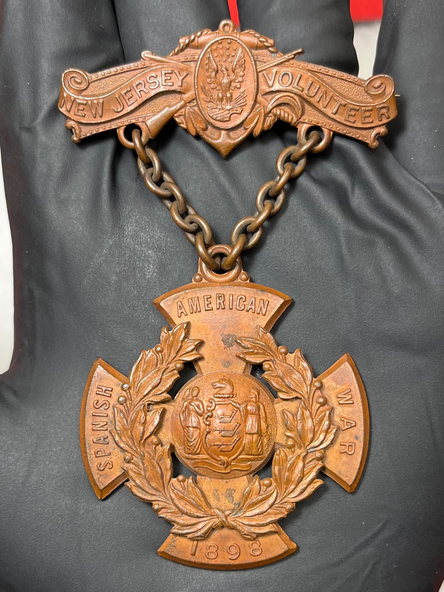 U.S. SPANISH AMERICAN WAR MEDAL N.J. VOLUNTEER