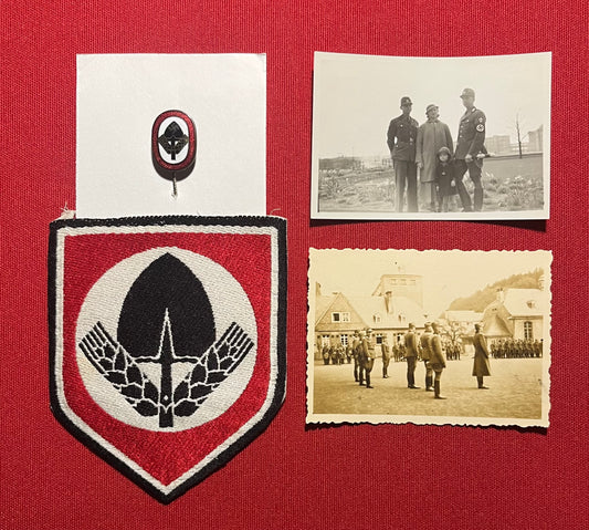 Authentic WW2 German RAD Membership Stick Pin / Photos & Patch Grouping