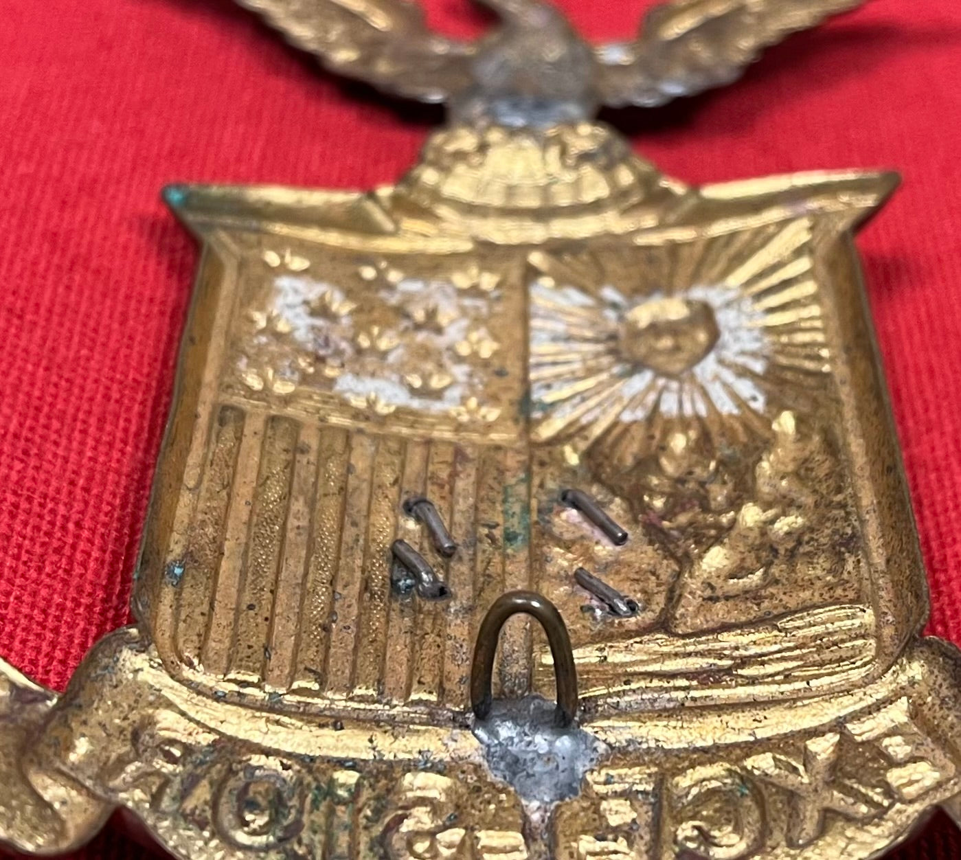 Indian Wars - 74th New York State Regimental Shako/Pith Helmet  Insignia Plate