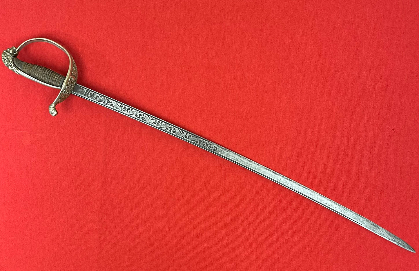 Pre-Spanish American War Spanish Officer’s (High Ranking) Silver Hilted Lions Head Sword Toledo Dated 1860