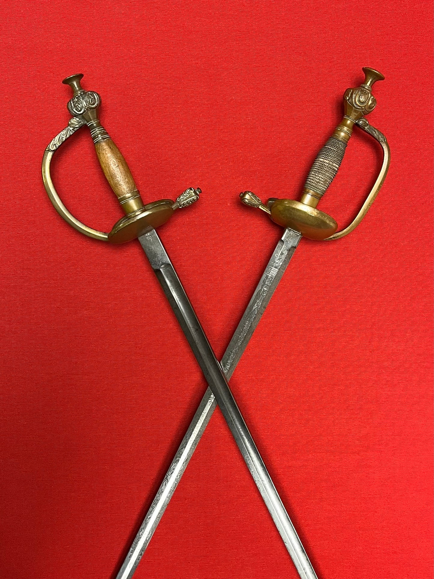 IMPERIAL GERMAN-PRUSSIAN OFFICER’S COURT SWORDS CIRCA 1880-90s ENGRAVED