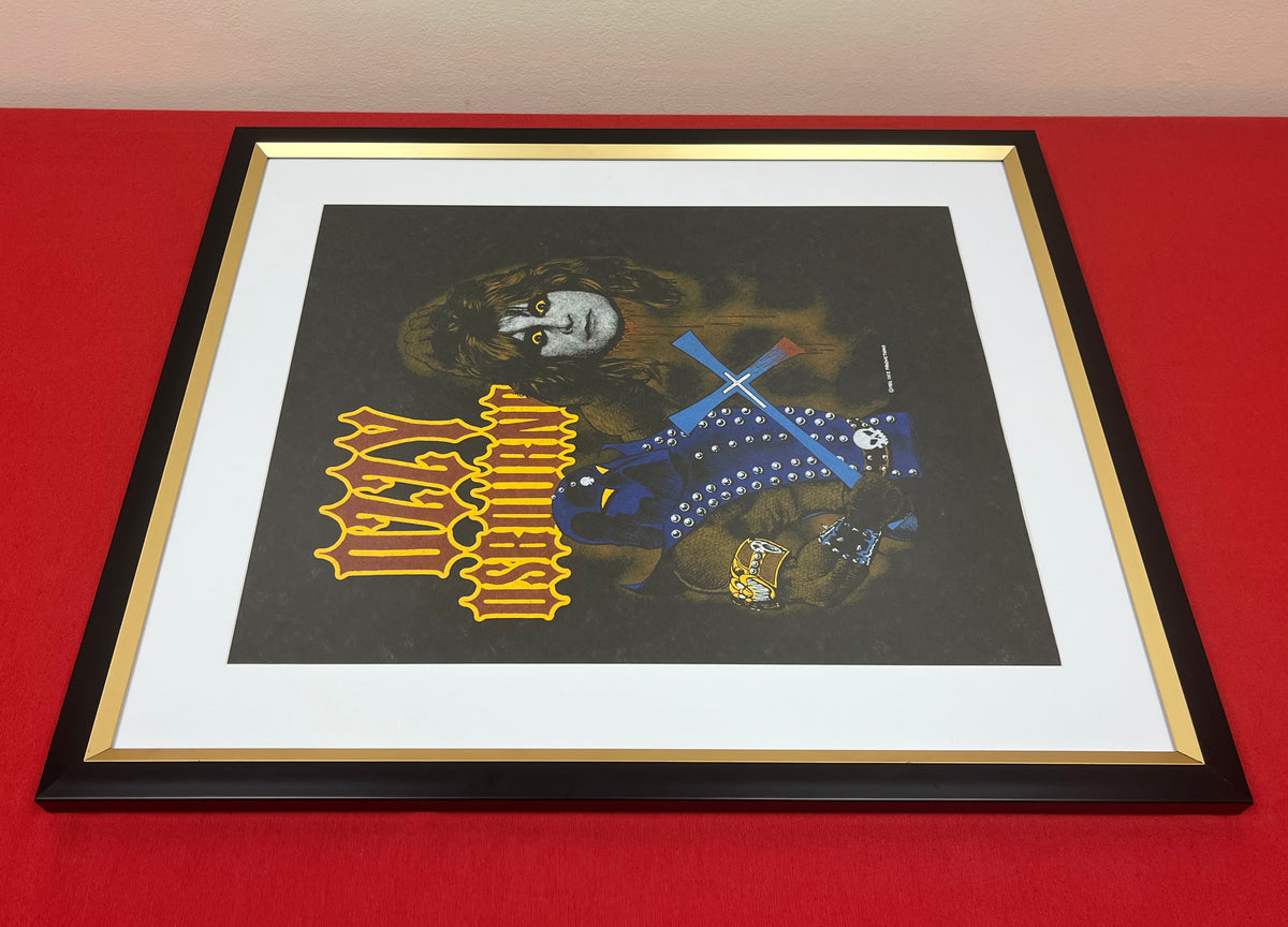 1982 Ozzy Osbourne Felt Poster & Frame - Diary Of A Madman 20x16 Ozz Productions OG - Scarce