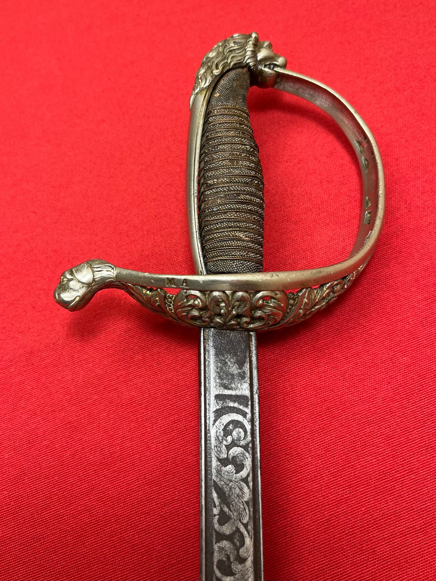 Pre-Spanish American War Spanish Officer’s (High Ranking) Silver Hilted Lions Head Sword Toledo Dated 1860