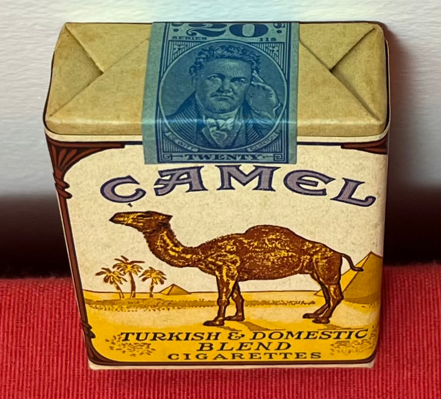 AUTHENTIC WWll ERA CAMEL CIGARETTE CARTON W/ REPRODUCTION PACK