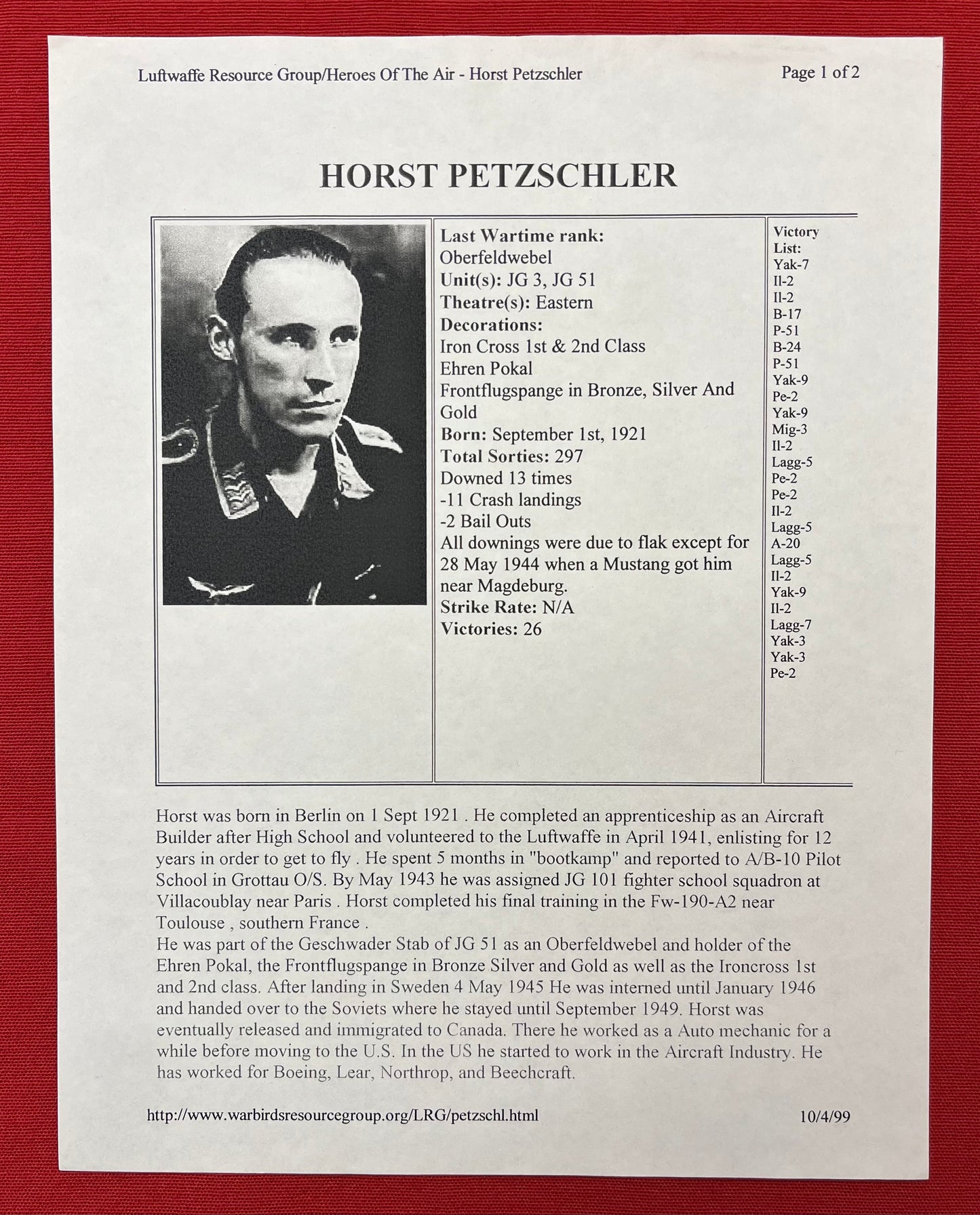 WWII German 1st Model Luftwaffe Dagger Personally Owned & Name Engraved to "Pilot" Horst Petzschler JG 31 & 51