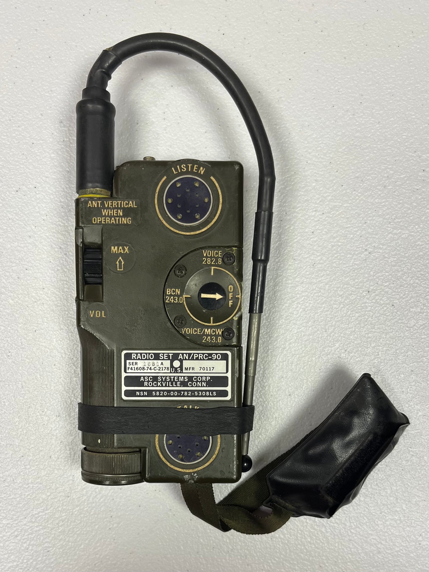 U.S. MILITARY AN/PRC-90 SURVIVAL "DOWNED PIlOTS” RADIO